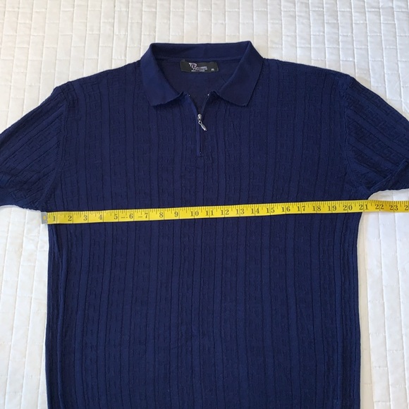 Tailored Recreation Premium Polo Shirt, Quarter Zip, Navy Blue Pattern, Size XL - Picture 10 of 15